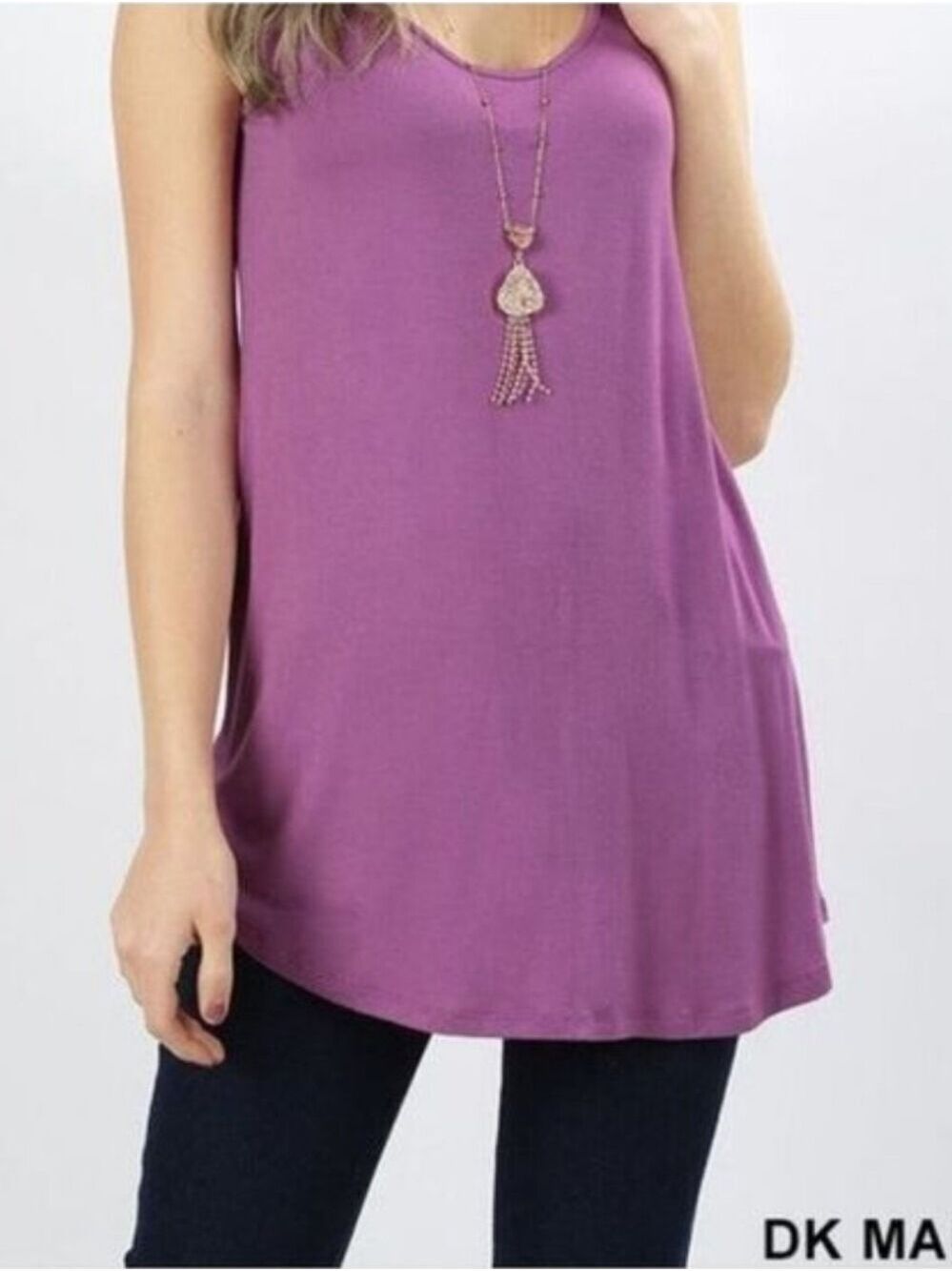 ZENANA Sleeveless Tank Top Lilac Color Size Medium NWT